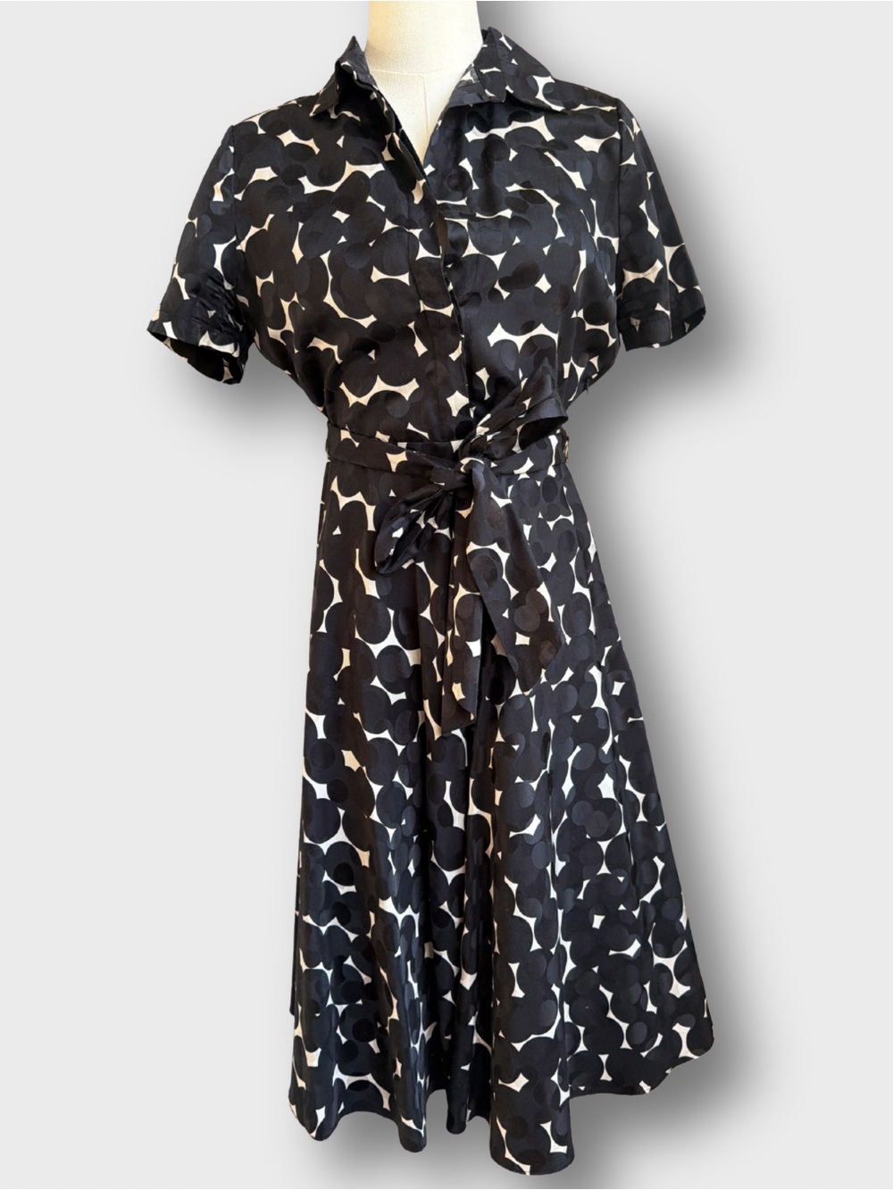 Vivienne Tam Purple Label Archival Silk Cotton Geometric Shirtdress/Premium Tier